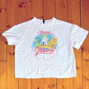My Little Pony x H&M Oversized White 'Friends Forever' Graphic T-Shirt. XL